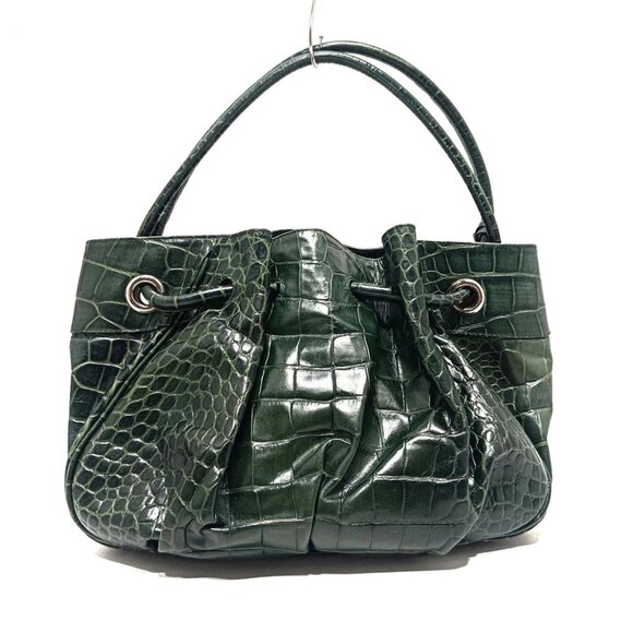 FURLA Dark Green Leather Shoulder Bag - Picture 1 of 9